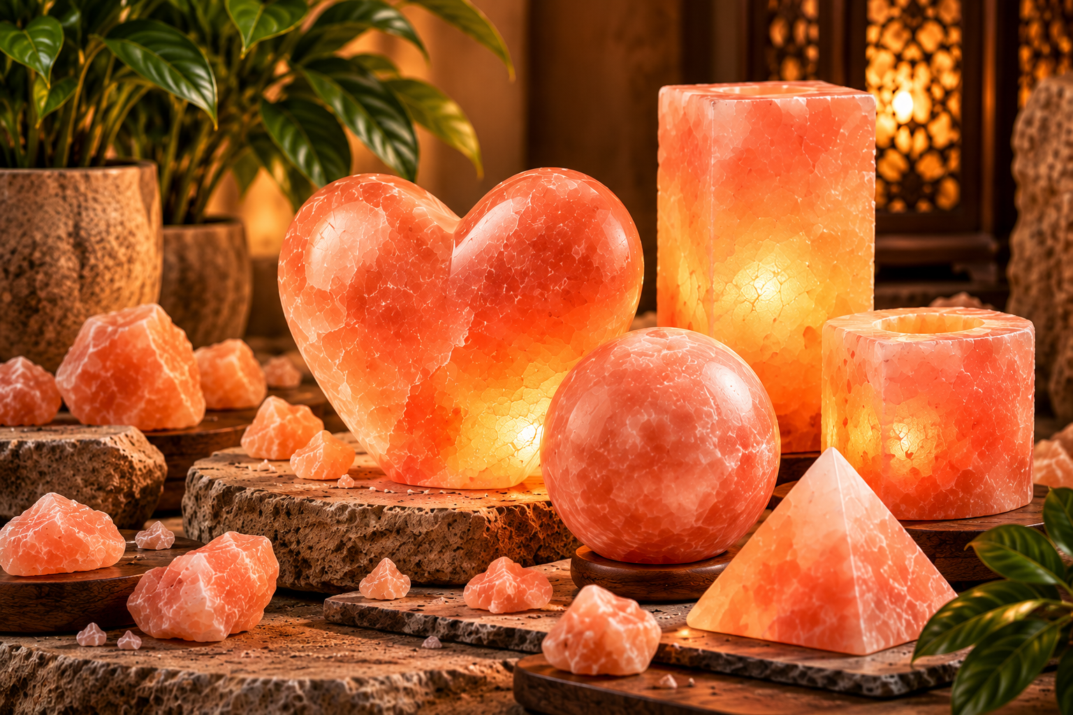 Natural Himalayan Salt Crystal Display